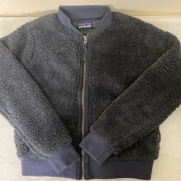 Patagonia Worn Wear Los Gatos Thick Fleece Blue Bomber Jacket Women's Small - Picture 7 of 16